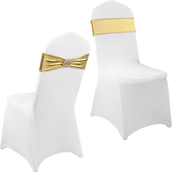 20/50PCS Chair Cover Stretch Chair Band with Buckle Elastic Spandex Slider Bow Sashes for Wedding Hotel Banquet Party Banquet Chairs Decoration Home Decor