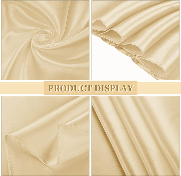 4 Packs Satin Tablecloth 108 Inch Round Silky White Satin Tablecloth 108inch Bright Tablecloth Smooth Fabric Table Decoration for Parties Holiday Wedding Birthday
