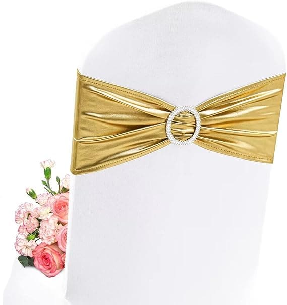 20/ 50PCS Chair Cover Stretch Chair Band with Buckle Elastic Spandex Slider Bow Sashes for Wedding Hotel Banquet Party Banquet Chairs Decoration Home Decor