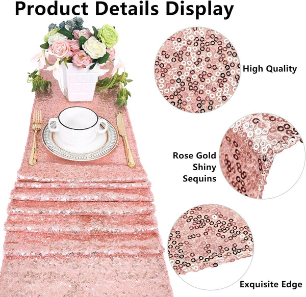 10/20  Pack Table Runner 12" x 72"  Table Cloth for Rectangle Tables Sparkle Table Covers for Wedding Engagement Birthday Party Holiday Decorations Baby Shower