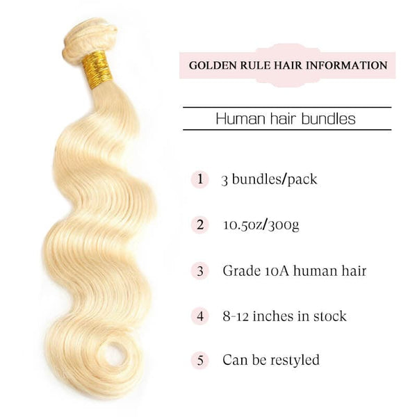 body wave bundles 613 golden rule hair