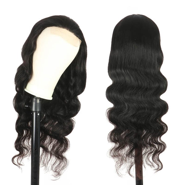 Body Wave 4x4 Lace Closure Wig Human Hair Wig Pre Plucked Natural Black