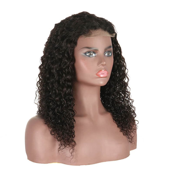 Curly 4x4 Lace Closure Wig Human Hair Wig Pre Plucked Natural Black