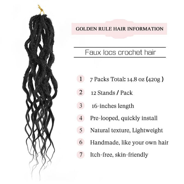 faux locs crochet hair natural black golden rule hair