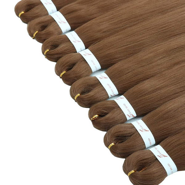 Pre Stretched Braiding Hair 26 inch 8 Packs Soft Yaki Texture Pre-Stretched Hair Synthetic Crochet Braids Itch Free Hot Water Setting Synthetic Braiding Hair for Braids Twist (30#)