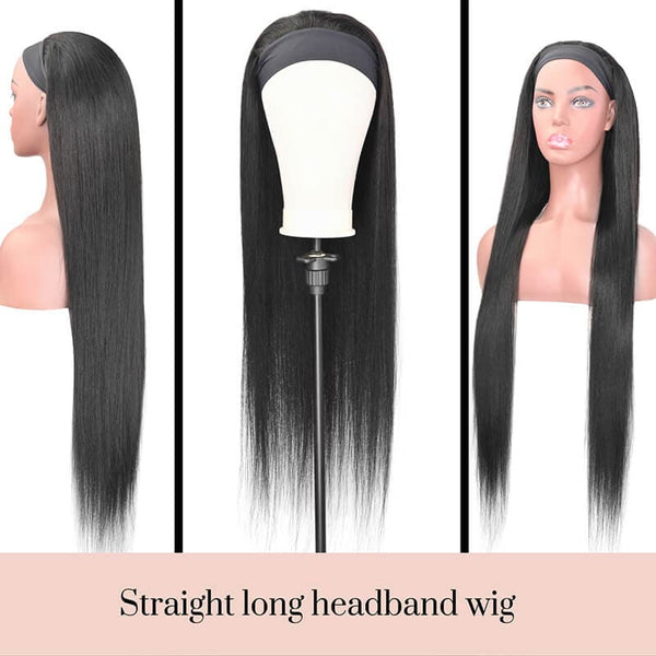 long straight headband wig