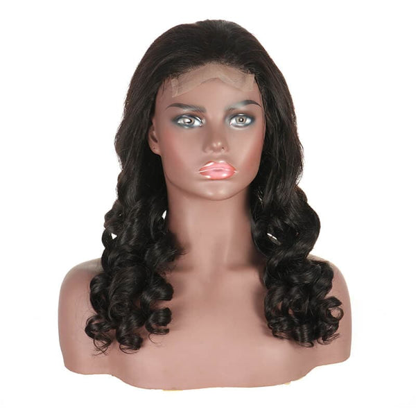 Loose Wave 4x4 Lace Closure Wig Human Hair Wig Pre Plucked Natural Black