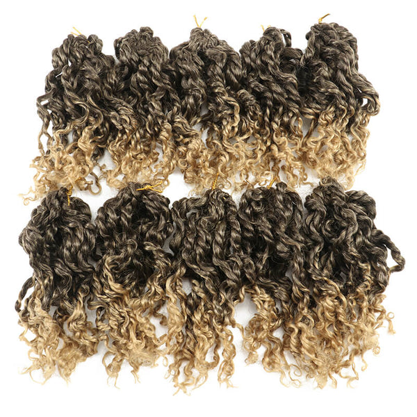 Short Passion Twist Crochet Hair 8 inches  Ombre Blonde