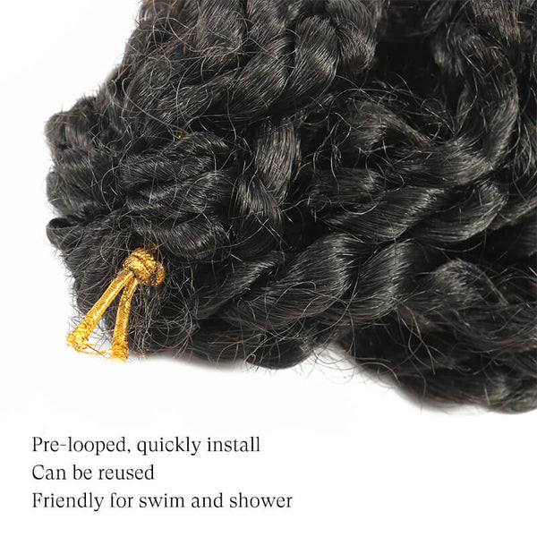 Short Passion Twist Crochet Hair Natural Black 8 inches