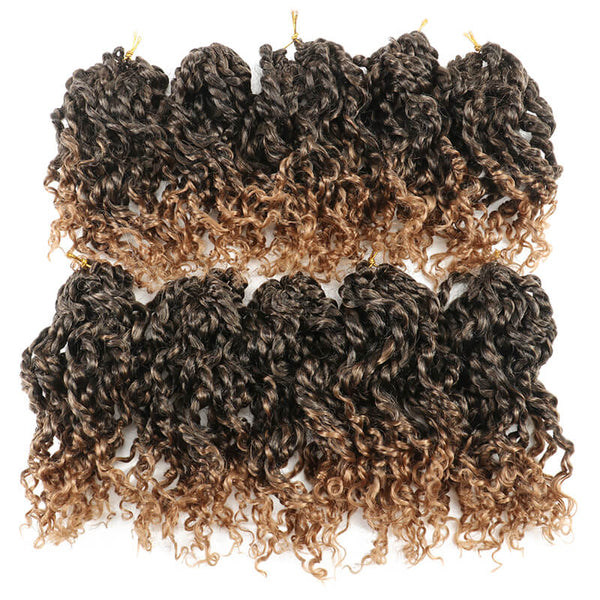 Short Passion Twist Crochet Hair 8 inches  Ombre Bronde