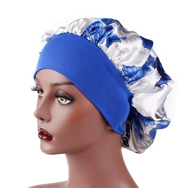 Bonnet en satin Sleep Cap couleur Bleu